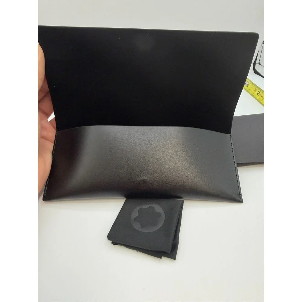 Authentic Montblanc Black Leather Eyeglass Sunglasses Case Box & Cleaning Cloth